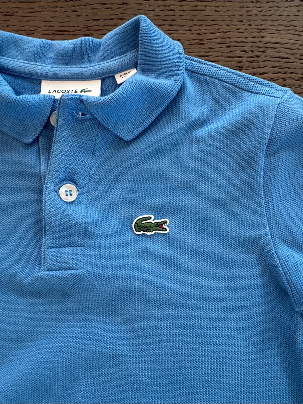 Lacoste Kids Light Blue Polo with Embroidered Crocodile - Picture 2 of 3